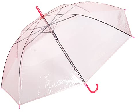 Invero Parapluie en forme de dôme transparent, rose, grand, Classique