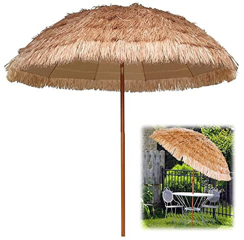 XPGEREP Sombrilla Parasol Plegable, Sombrillas Terraza para Jardín, Paraguas De Paja Sombrilla para Patio, Jardín, Playa, Balcón y Terraza/Diameter 200cm / Height 215cm