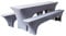 Tenger Home Elastische Hussen für Bierzeltgarnitur Biertischhussen Bierbank-Auflage & Tischdecke für 70cm 3 TLG-Set Breite Stretch Hussen für Festzeltgarnituren Bierbank (für 70 cm Tisch, Grau)