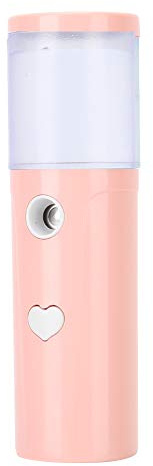 Nano Gesichtsverdampfer Mini USB-Luftbefeuchter, wiederaufladbar, tragbar, für Gesichtsreinigung und Feuchtigkeit, 30 ml, Weiß/Rosa (Rosa)