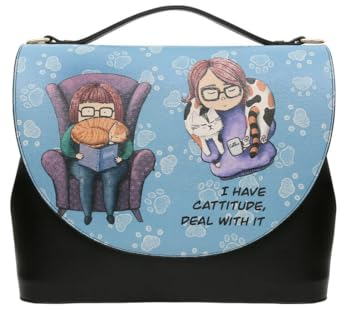 DOGO Vegane Damen Schultertaschen Umhängetaschen Handy Bag - I Have Cattitude