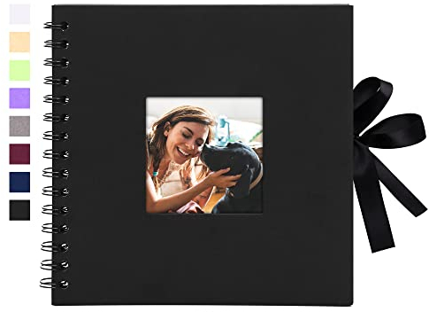 Vienrose Álbum fotográfico de álbum Diy Spiral Scrapbooking Álbum 40 páginas Regalos de boda de álbum de recortes negros Valentino Anniversary Anniversary Cumpleaños