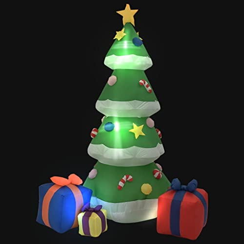 Bussandri Exclusive - Aufblasbarer Weihnachtsbaum Deko LED Innen Außen 240 cm