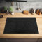 KitchenYeah© Herdabdeckplatte Einteilig Ceranfeld Abdeckplatte Küche Deko Ceranfeldabdeckung Herdabdeckung Induktionsmatte Granit - Schwarz - Dunkel - Design - 80x52 cm