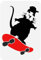 FINGERINSPIRE Banksy Skateboard Ratten Schablone 21x29.7 cm Wiederverwendbare Banksy Themen Malvorlage Banksy Maus Zeichenschablone Tierschablone Zum Malen Auf Holzwandmöbeln