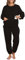 Yutdeng Pigiama Set Invernale di Caldo Pile Unisex Pigiami Due Pezzi da Donna e Uomo Abbigliamento da Notte Maniche Lunghe e Pantaloni con Tasche Pigiami Loungewear Confortevole Tuta Casa,Nero,XL