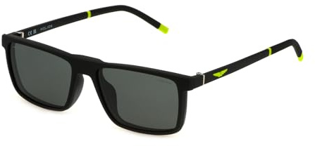 Police UPLL74 WT5P Nero Sfumato Grigio Opaco Eyewear Man Injected, Square, 54