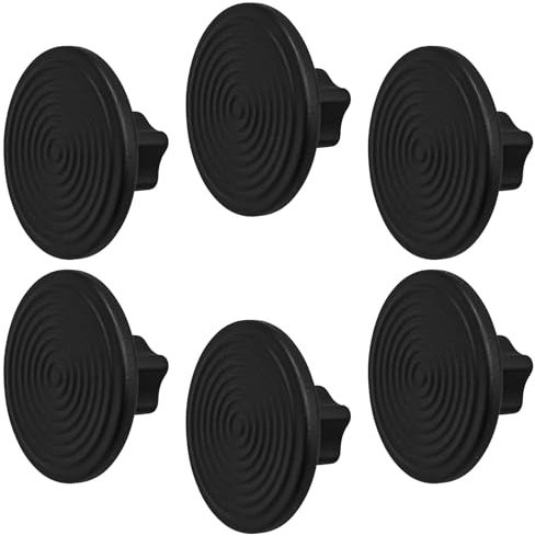 Decoranddecor Mira Spiral Round Cupboard Knob Handle - 40mm Diameter Zinc Alloy (Matt Black, 6 Pack)