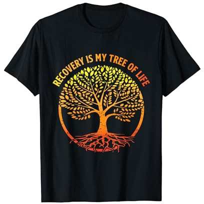 Recovery Is My Tree Soberversary Sober Sobriety Anniversary T-Shirt