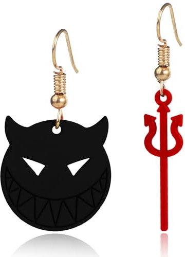 1 Paar Ohrringe, Teufels-Charm, modische Ohrringe, Halloween-Dekoration, Legierung und Silikon, Kein Edelstein