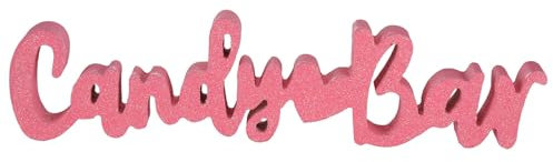 Kssvzz Candy Bar Deko, Dekoschriftzug Candybar Tisch Ornament, Holz Sweetsbar Tischdekoration für Hochzeiten, Geburtstage und Candybar Party, Goldrosa