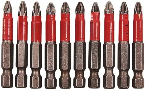 10x Non Slip Philips PZ2 POZI Electric Screw Screwdriver Drill Bit Bits Set 50mm