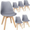 FRUOGO Esszimmerstühle 6er Set mit Massivholzbeine aus Buche,Skandinavisch Design küchenstühle Polsterstuhl Stühle mit bequemem Sitzkissen für Esszimmer Küche Wohnzimmer Schlafzimmer