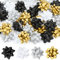 Satiskid 48 Stück Geschenkschleifen, 4 Farben Selbstklebende Geschenkschleifen für Weihnachten Hochzeit und Geburtstag Geschenke, 5cm Mini Metallic dekorative Schleifen für Geschenkverpackungen