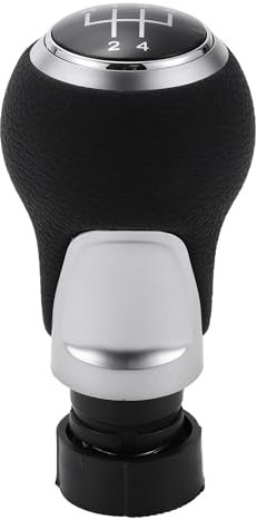 Partuto 5-Gang-Schaltknauf - Schaltknauf für Audi A3 8P 2003-2013 Kunststoff Kunstleder Schwarz Silberfarben - 1 Stück