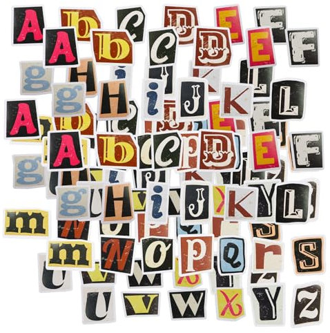 LOREC 208 Stück Selbstklebende Buchstaben Aufkleber Vintage Sticker Vinyl Klebebuchstaben Wetterfest Alphabet Aufkleber Selbstklebende Buchstaben Nummern Aufkleber für DIY Scrapbook Grußkarte-3