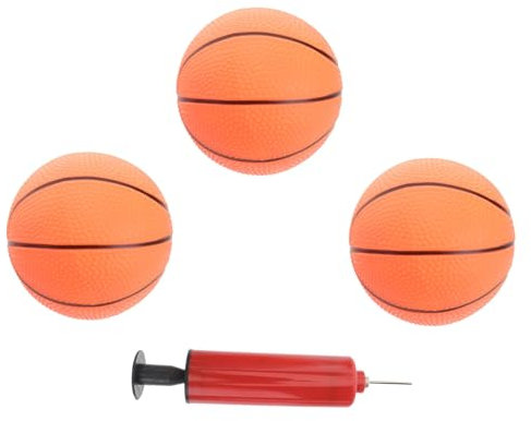 Abaodam 4 Pièces Ensemble 3 Ballon De Sport en Salle Jouets Anti-Stress Piscine Panier De Basket Au Bord De La Piscine Ballon De Basket Gonflable Mini Jouet De Basket-Ball Basket Piscine