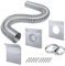 Histos Kit d'aspiration d'air frais pour poêle à pellets, 2 x 60, kit d'air froid extérieur pour tuyau de poêle à pellets, tuyau de purge flexible en aluminium pour poêle