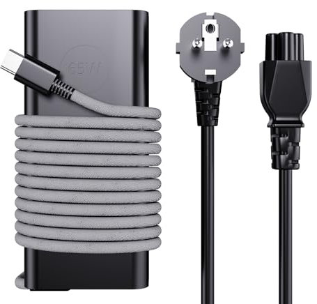 Cargador para DELL Latitude 5420 5280 5320 3540 3520 5290 5179 7320 7490 65W Cargador USB C de Ordenador portátil Xps 13 12 9250 9360 Chromebook 5190 3400 5300 3100 Tipo C Alimentación Adapta