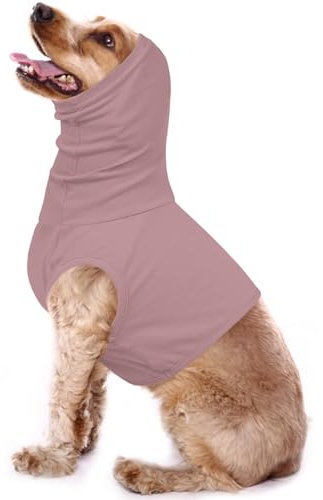 PUMYPOREITY Dog Snood, Dog Shirt Turtleneck Dog Neck Wound Protector Dog Snood Ear Protector Dog Neck And Ear Warmer Dog Cover Head for Eat Food Dog Post Op Body Suit(Purple, M)