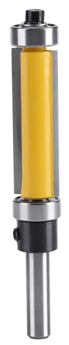 Flush Trim Router Bit 1/4 Schaft, professionelle geradlinige Flush -Trim -Router -Router -Bits mit oberen und unteren Lager 1‑1/2 -Zoll -Holzwerkzeugwerkzeug