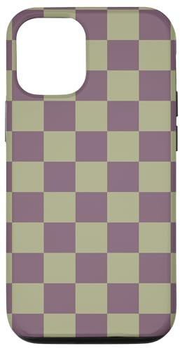 Aesthetic Checkerboard Mauve Olive Checkerboard adrett kariert Hülle für iPhone 12/12 Pro
