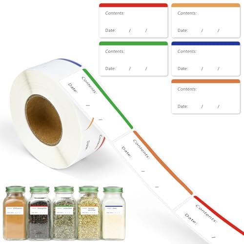 luckaide 500 Gefrieretiketten zum Beschriften, 60x30mm Gefrieretiketten Selbstklebend Ablösbar, Etiketten Gefrierdosen Ablösbar Ohne Rückstände Gefrieraufkleber Tiefkühletiketten für Küche Marmelade