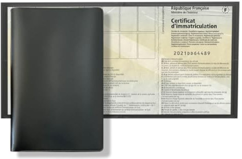 Jolis Papiers Étui Carte Grise PVC Noir – 3 Volets Format Européen 13,3 x 26,4 cm – Protège Carte Grise, Permis, Assurance – Souple, Résistant, Marque Française