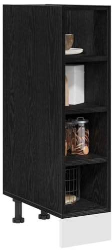 vidaXL Küchenunterschrank Schwarz Eichen-Optik 20 x 44,5 x 81,5 cm