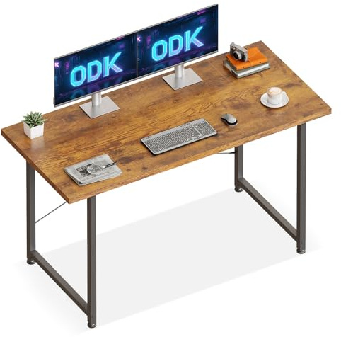 ODK Kleiner Schreibtisch, 120 × 48 cm, Computertisch, Bürotisch, Braun | Platzsparender Tisch für kleine Räume, PC Tisch für Homeoffice, Arbeitszimmer und Schlafzimmer