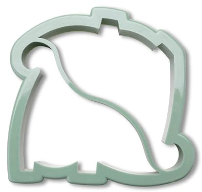 Fackelmann Sandwich Ausstecher Dino – Plätzchenausstecher in Dinoform, 12 x 11 x 3 cm, für Brot, Kuchen und mehr, graugrün, Grün