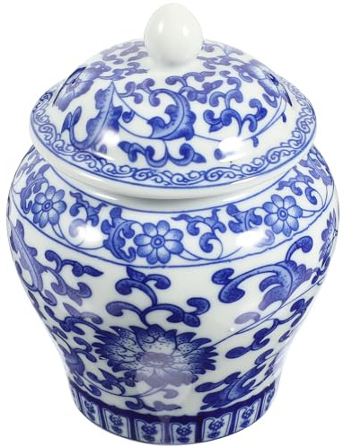 NESTINGHO 330ml Ceramic Storage Jar with Airtight Lid for Dried Fruit Snacks and Candies, Retro Blue Porcelain Canister with Simple Appearance, Multi-functional Food Storage for Desktop