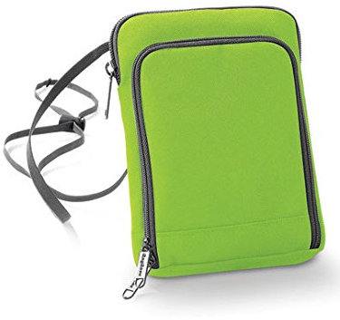 BagBase Unisex BG048BLAC Reisebrieftasche, Größe M, Schwarz