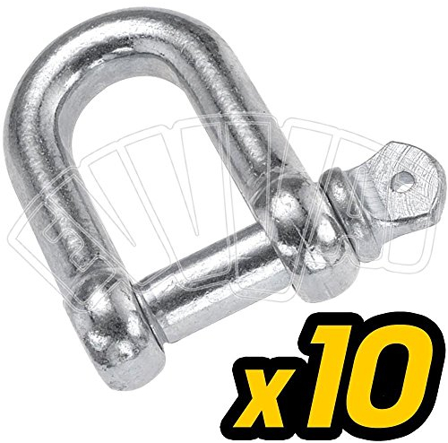 10 pièces – 14 mm Manille droit galvanisé manilles pour câble chaîne corde corde crochet