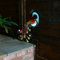 Festive Lights solarbetriebene Garten Leuchte im Pfau-Design, aus mehrfarbigen Metall und Echt-Glas gefertigt, mit farbwechselnder LED
