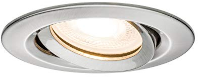 Paulmann 93662 Nova LED Einbauleuchte rund schwenkbar max. 35W Deckenspot Eisen ohne Leuchtmittel Einbaurahmen GU10 oder GU5,3