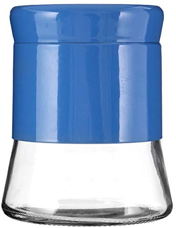 Premier Housewares pink Steel Wrap Glass Round Storage Jar - 800ml Multipurpose Stylish Lightweight Removable Lid Airtight w12 x d12 x h14cm