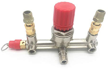 COMOK Double sortie tube alliage pression pression interrupteur compresseur d'air raccords régulateur collecteur accessoires