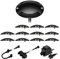 ledscom.de LED Boden-Aufbau-Leuchte Bunda, 2-flammig, schwarz für außen, befahrbar, warm-weiß, 12er Set
