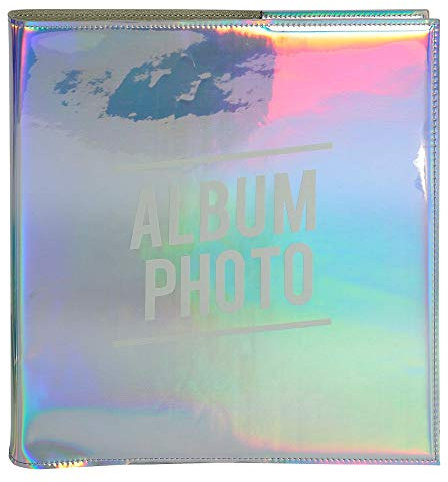 Exacompta 14133E Premium Fotoalbum Glossy mit 30 schwarzen Seiten, perfekt für Ihre Fotos zum selbstgestalten Fotobuch holografisch