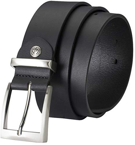 LINDENMANN Gürtel Herren Ledergürtel Herren Herren-Gürtel, Vollrindledergürtel XXL, Büffelleder, in 2 Fraben, schwarz/dunkelbraun, Größe/Size:135, Farbe/Color:schwarz
