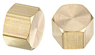 sourcing map 10STK 1/4 Zoll Messing Kappe G1/4 Stecker Verschraubung Sechskant Kompressions Absperrventil Anschluss