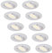 HCFEI 10er set LED Einbaustrahler dimmbar schwenkbar 5W flach 230V Einbau-Spot Strahler Einbauspot 68-75 mm Bohrloch, 120°Abstrahlwinkel, Neutralweiß 4000K (Weiß - Neutralweiß)