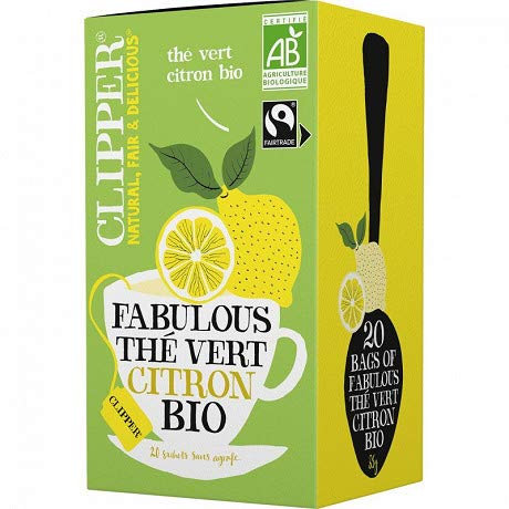 CLIPPER - Tè verde al limone, 35 g, 4 pezzi
