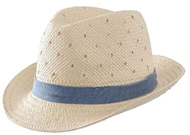 Magracy Chapeau de paille pour garçon - Protection solaire pour bébé - Chapeau de plage Fedora - Bleu - X-Large