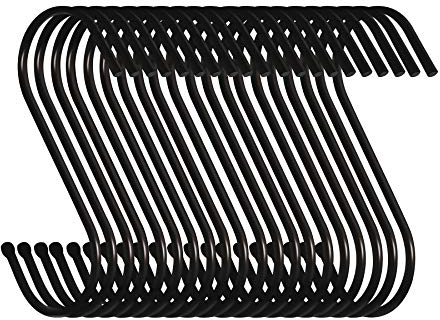 Swatowot Lot de 10 crochets de suspension en S de 9 cm, crochets de penderie, crochets de suspension, cintres (10 pièces, grandes, noirs)