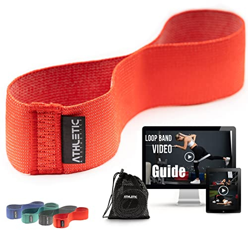 ATHLETIC AESTHETICS Premium Stoff Fitnessbänder [Textil Fitness Band (bunt) Einzeln & als Set + Tasche und Videokurs] Miniband Fitnessband Trainingsband - Sport Bänder Resistance Bands für Booty