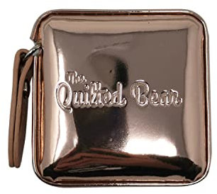 The Quilted Bear Square Sewing Tape Measure - Circular Retractable Body Measuring Tape with Double Sided Metric & Imperial Measurements for Sewing, Dressmaking & Measuring 150cm/60 (Rose Gold)