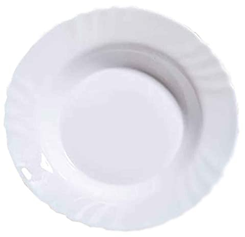 Fuente redonda honda Ebro fabricado en vidrio opal, ideal para servir postres o aperitivos, apto para lavavajillas. 4,5 x 32 cm (alto x diámetro)