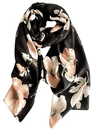 LumiSyne Echarpe à Chevrons Femme Fleurs Papillon Imprimé Echarpe En Coton Long Doux Foulard Légère Châle De Protection Solaire Etoles Printemps Été Plage